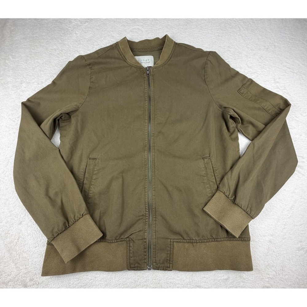 HINGE Designed In Seattle Women's Olive Green Bomber Full Zip Up Jacket Size S